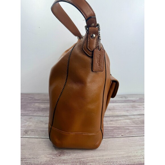 SOLD* COACH F29881 Charlie Brown Leather Hobo Shoulder Handbag Front Flap - Picture 5 of 16